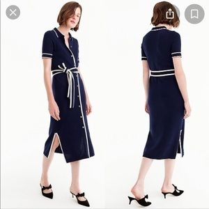 JCrew Navy Button Up Midi Dress
